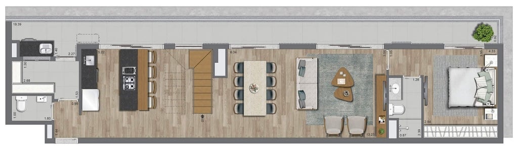 Planta 06 - 4 dorm 162m - duplex inferior