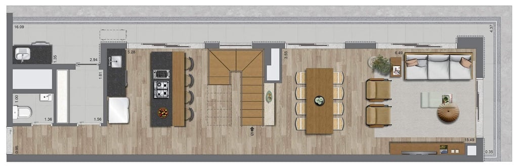 Planta 08 - 4 dorm 162m - duplex inferior