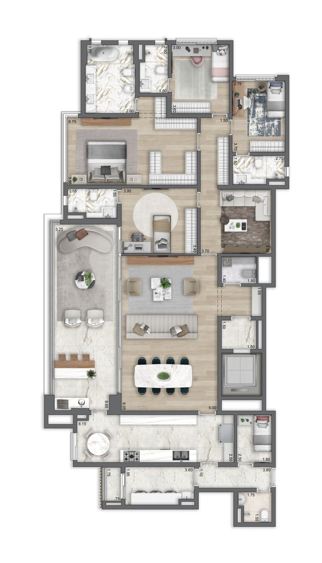 Planta 09 - 4 dorm 253m