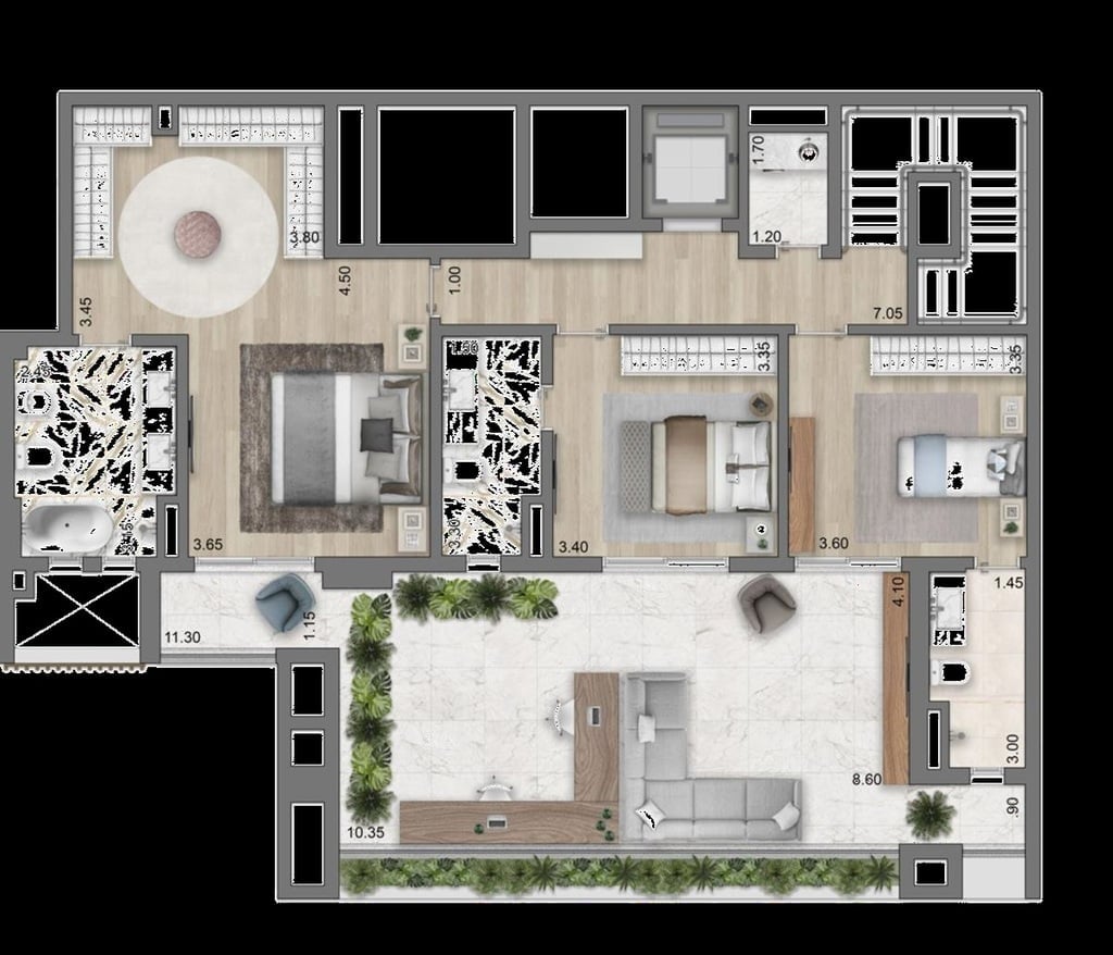 Planta 14 - 3 dorm 323,50m - duplex - superior