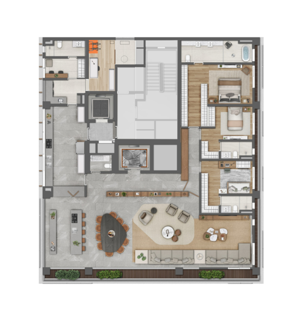 Planta 04 - 3 dorm 484m - cobertura duplex - superior