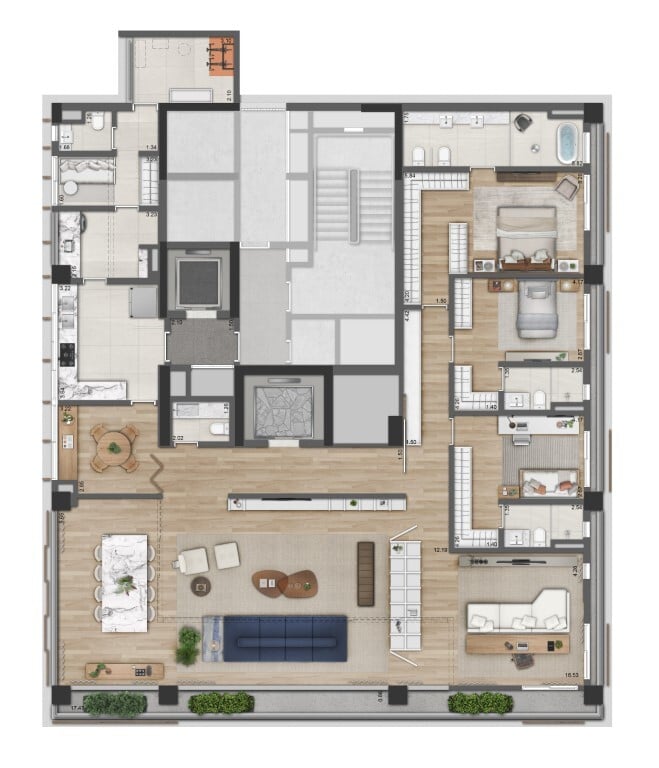 Planta 02 - 3 dorm 288m tipo b