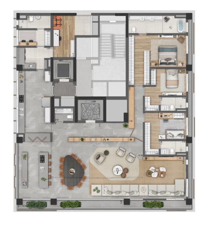 Planta 08 - 3 dorm 295m tipo a