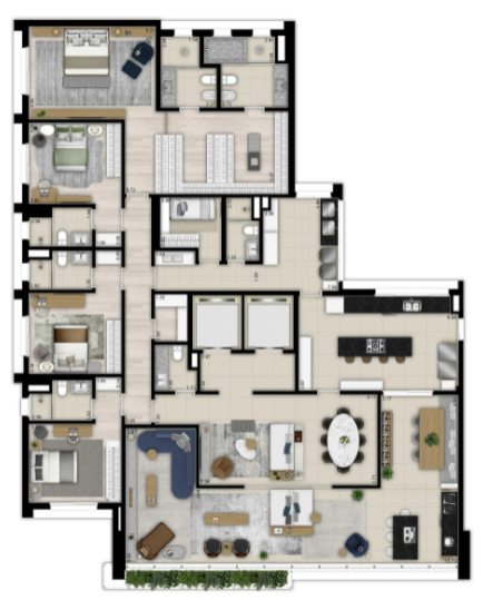 Planta 01 - 4 dorm 342m