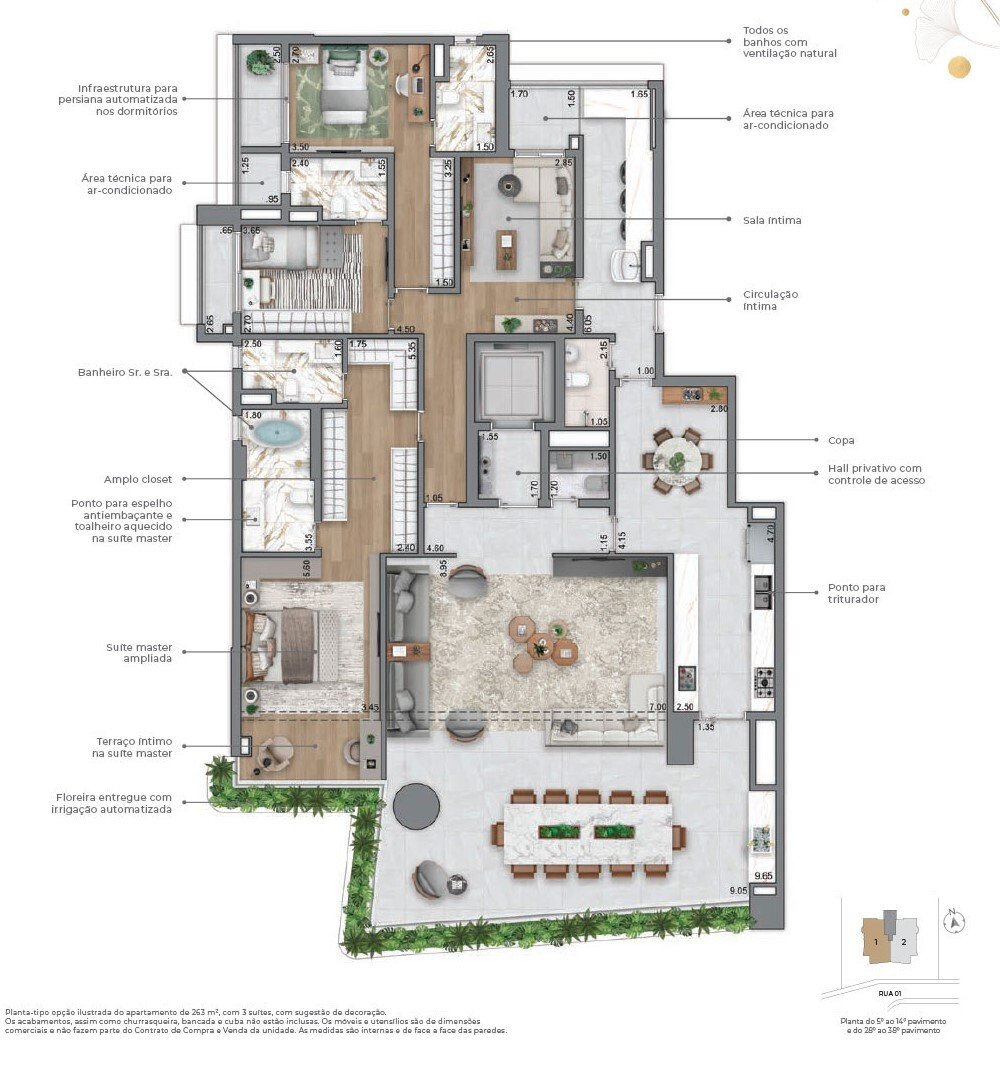 Planta 02 - 3 dorm 263m - opo 1