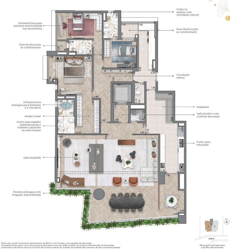 Planta 04 - 3 dorm 263m - opo 3