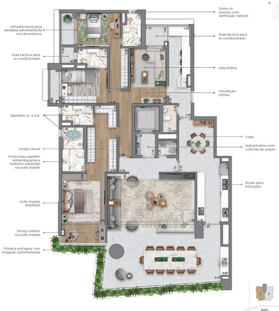 Planta 08 - 3 dorm 263m