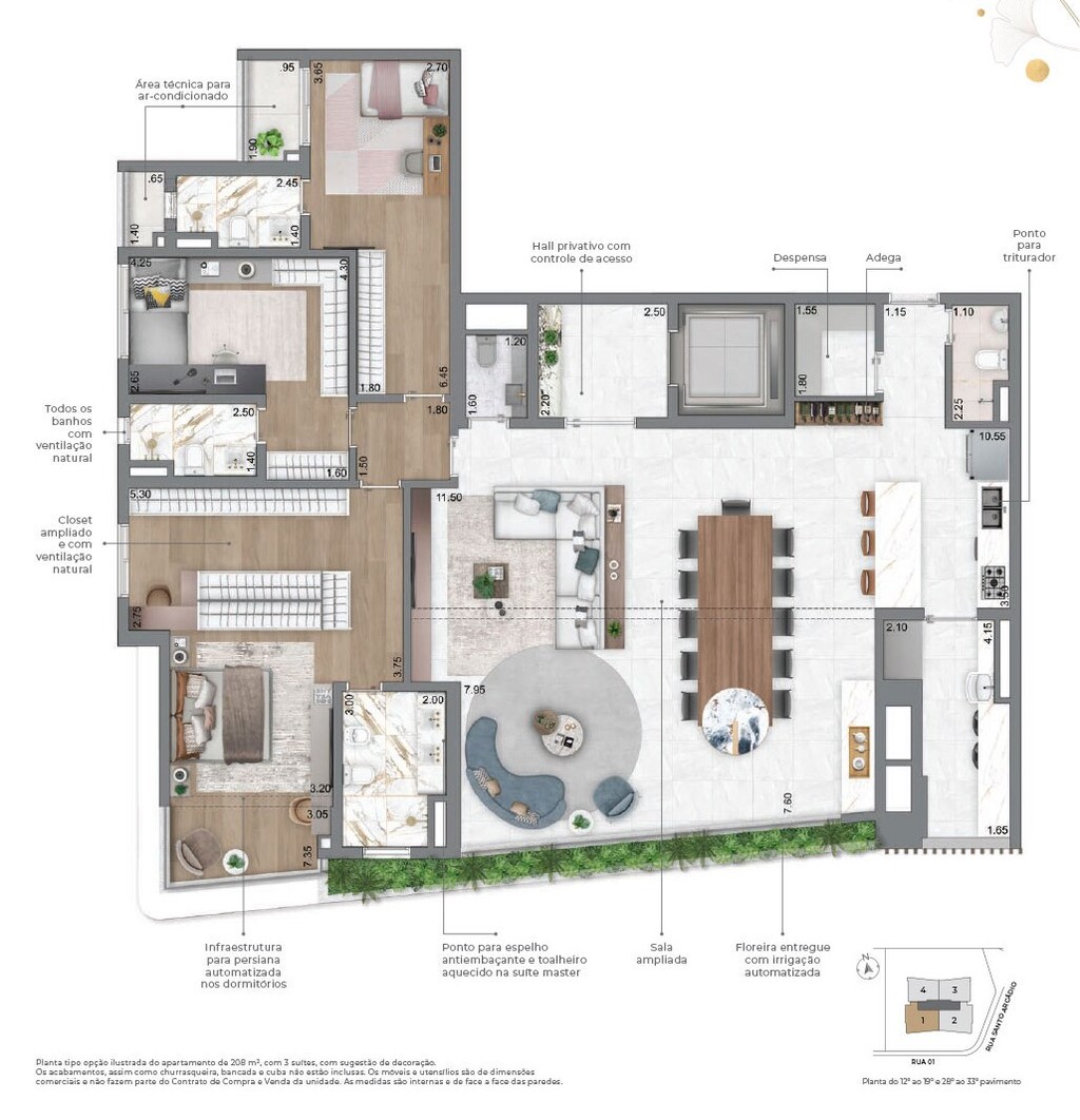 Planta 06 - 3 dorm 208m - opo 2