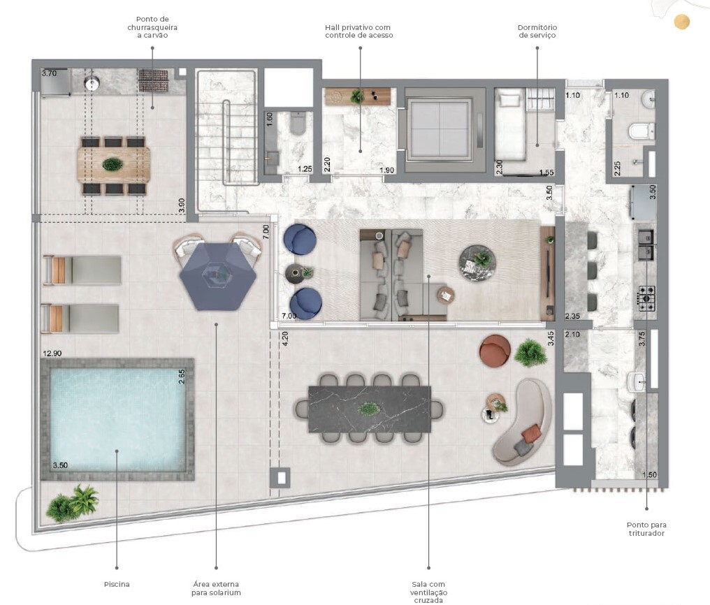 Planta 10 - 4 dorm 326m - cobertura duplex - superior