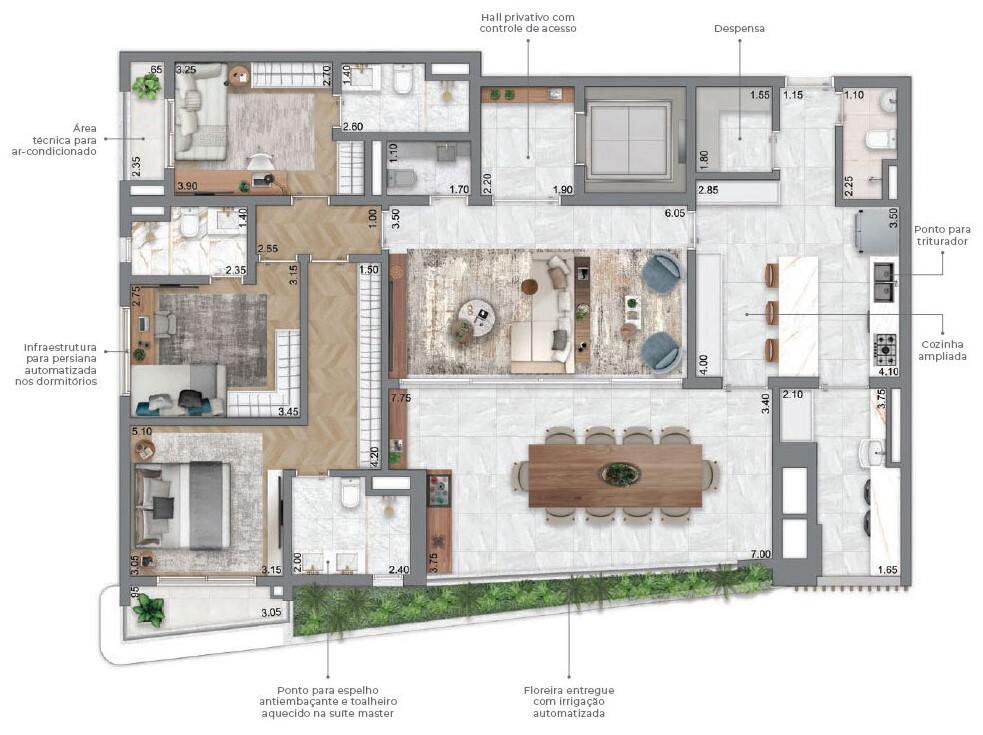 Planta 03 - 3 dorm 169m - opo 2