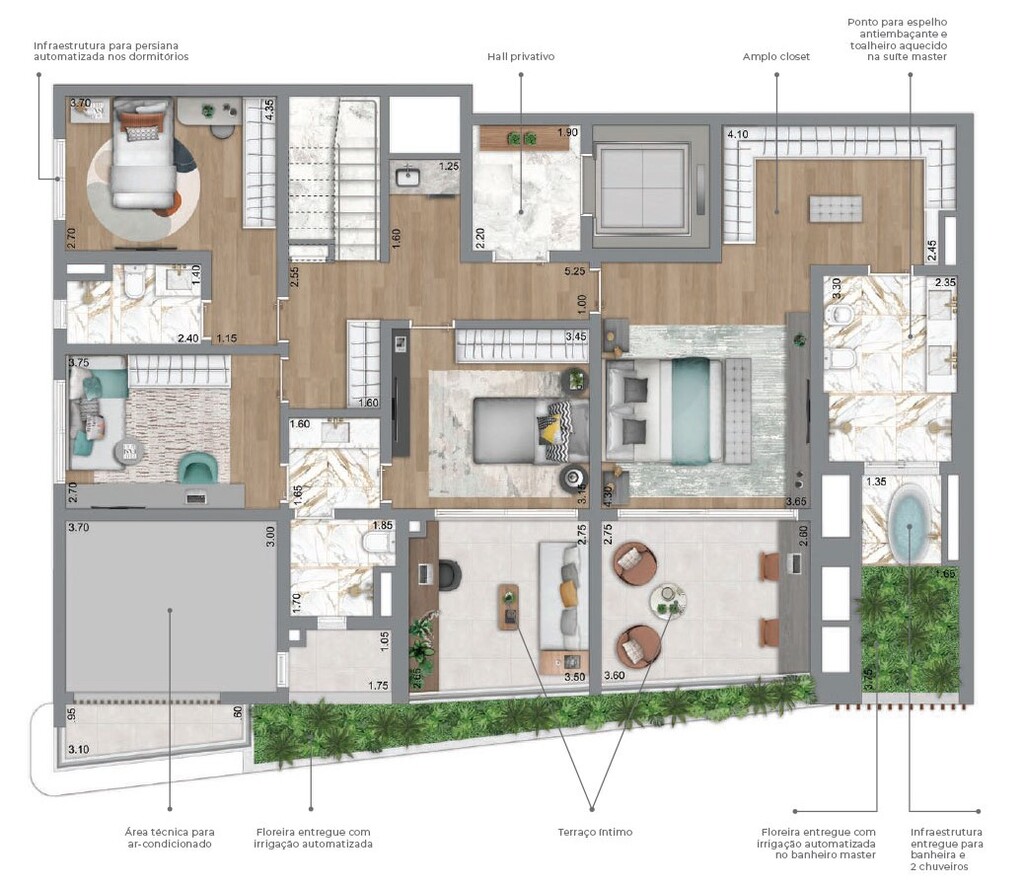 Planta 09 - 4 dorm 326m - cobertura duplex - inferior