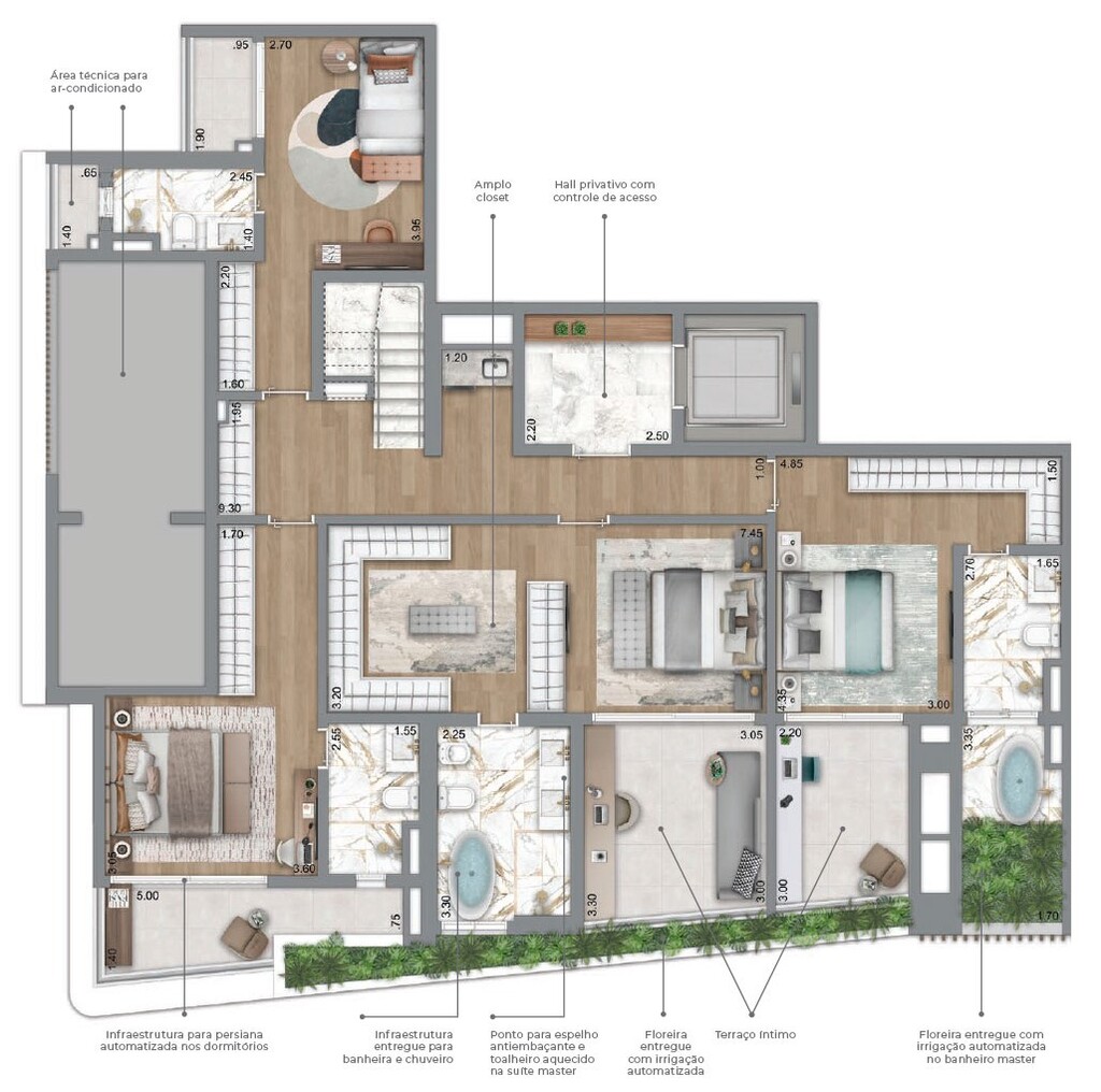 Planta 11 - 4 dorm 395m - cobertura duplex - inferior