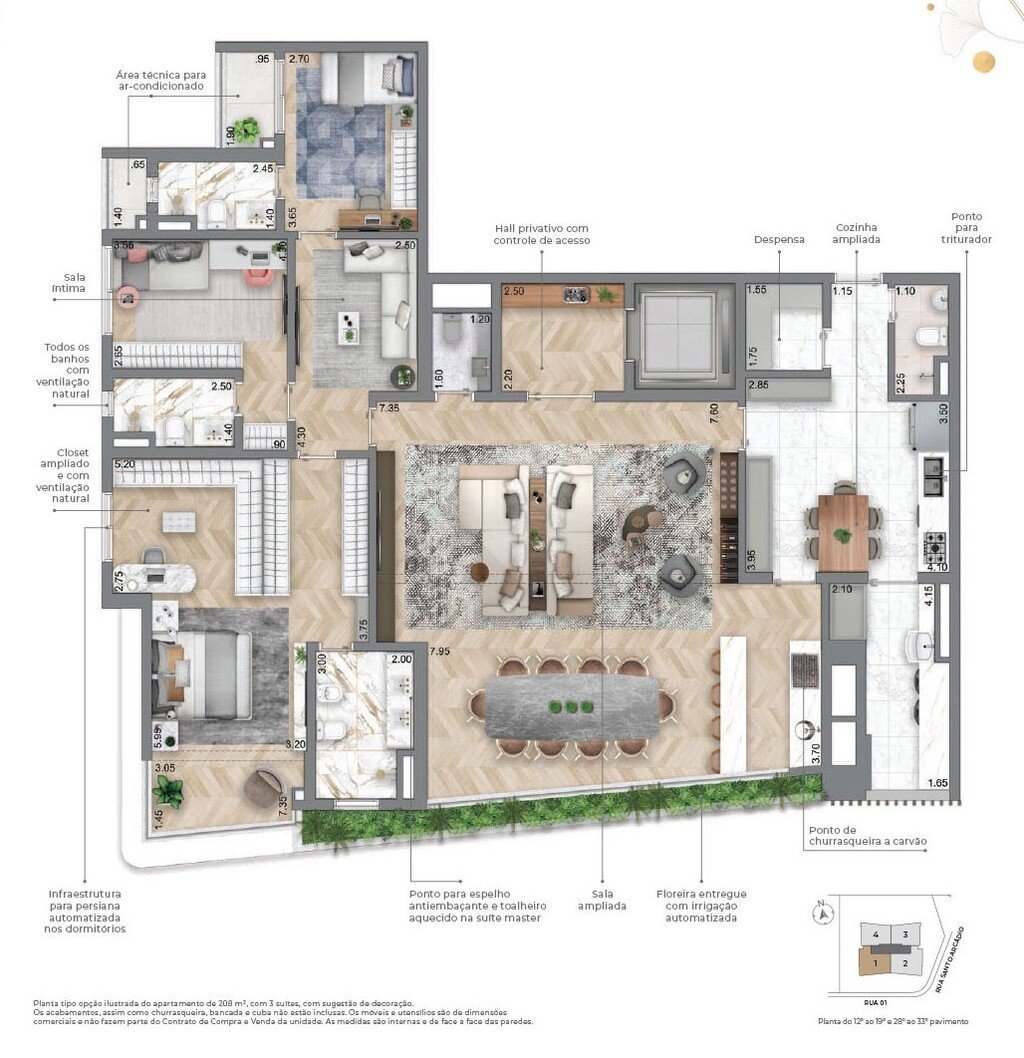 Planta 05 - 3 dorm 208m - opo 1