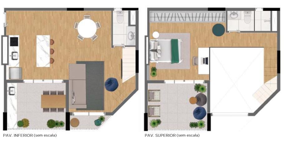 Planta 10 - 1 dorm 95m - duplex