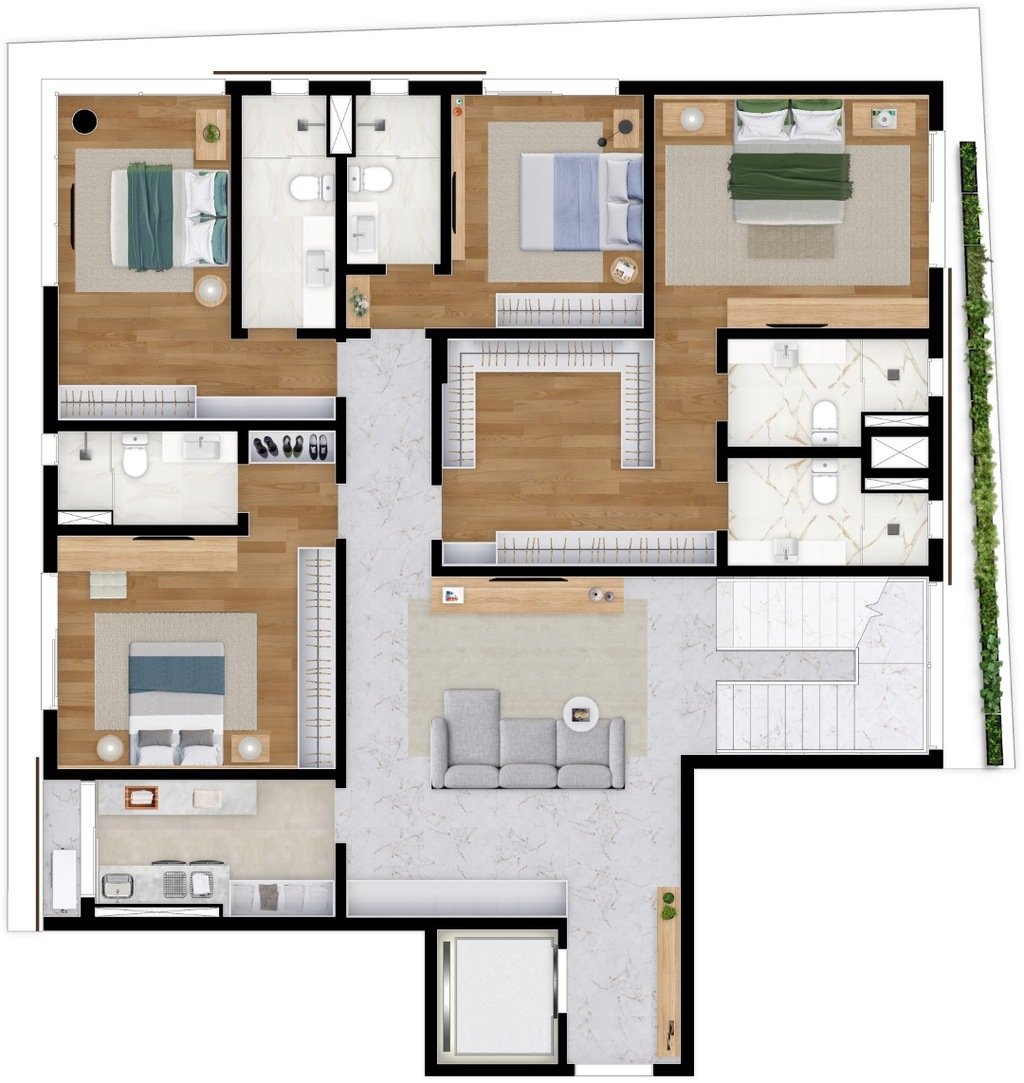 Planta 09 - 4 dorm 349m - cobertura duplex - inferior