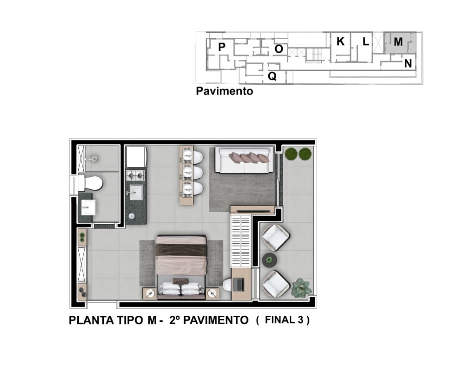 Planta 03 - tipo m - 35m - final 03 - 2 pavimento - studio