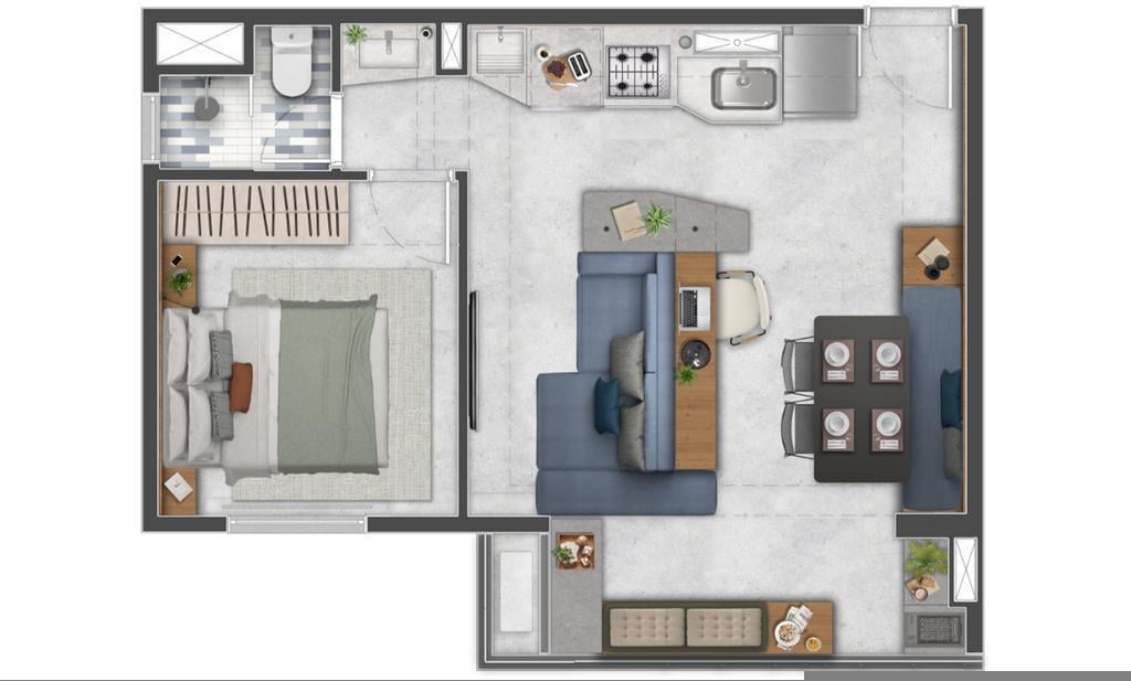 Planta 02 - 1 dorm 37 52m - opo