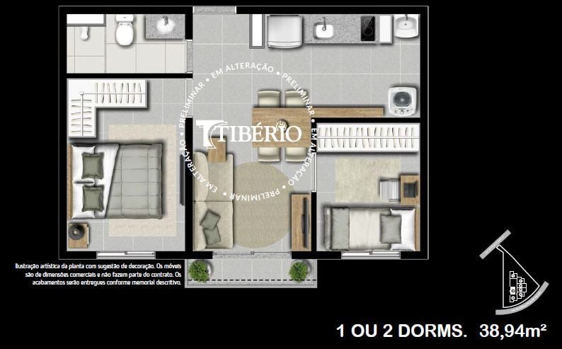 Planta 04 - 2 dorm  38m