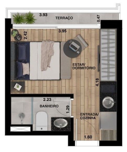 Planta 02 - 1 dorm 20 58 - studio