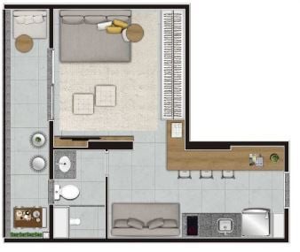 Planta 08 - 1 dorm 34m- studio nr