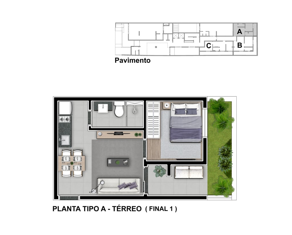 Planta 01 - tipo a - 1 dorm 40m - final 01 - pavimento terreo