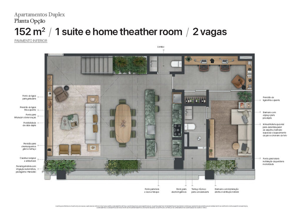 Planta 17 - 3 dorm 152m - loft - inferior - opo