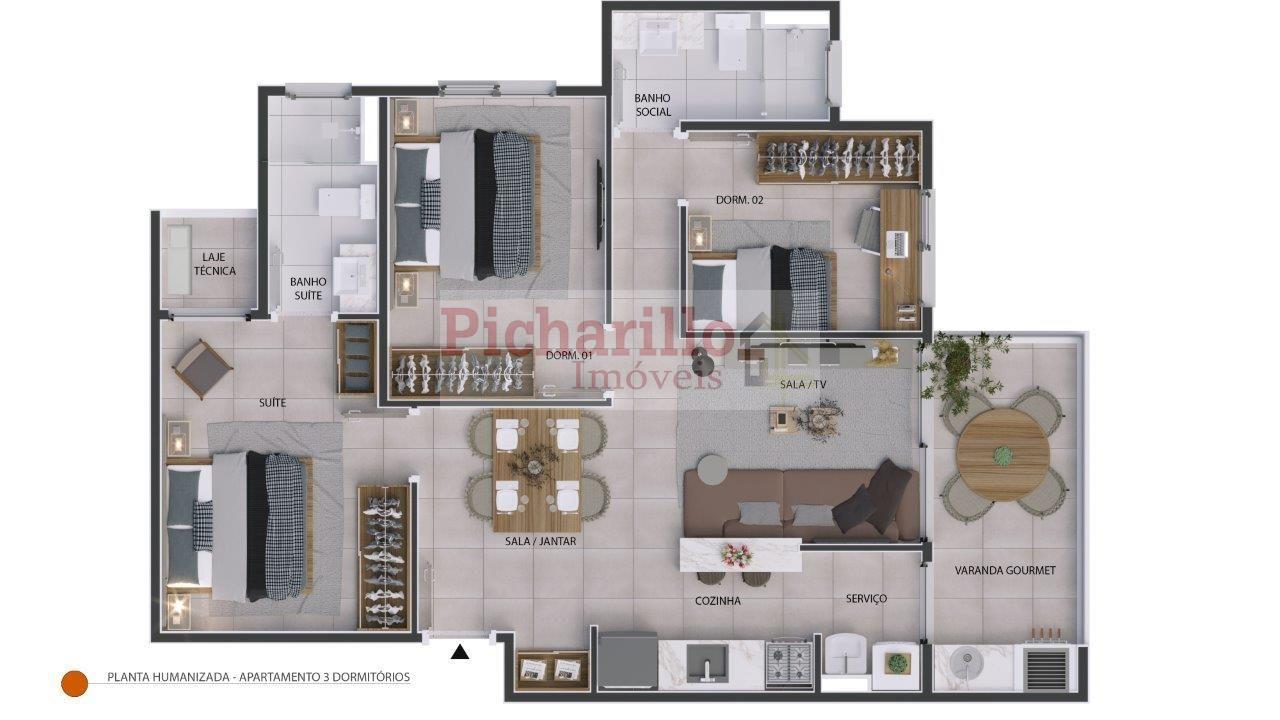 Apartamento com 3 dormitórios (1 suíte) à venda, 74 m²- Centro - São Carlos/SP