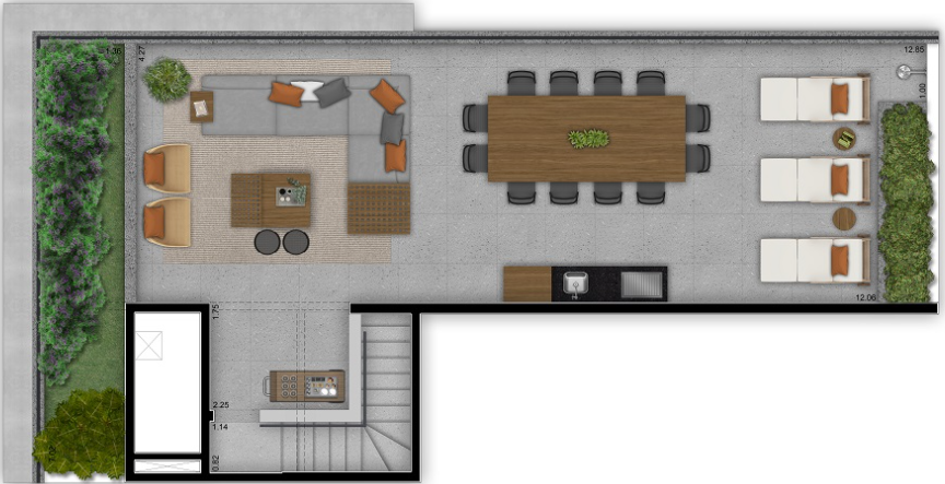 Planta 06 - 2 dorm 170m - cobertura duplex superior