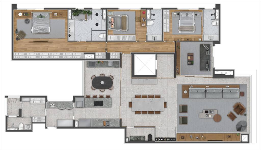 Planta 02 - 3 dorm 234m - opo