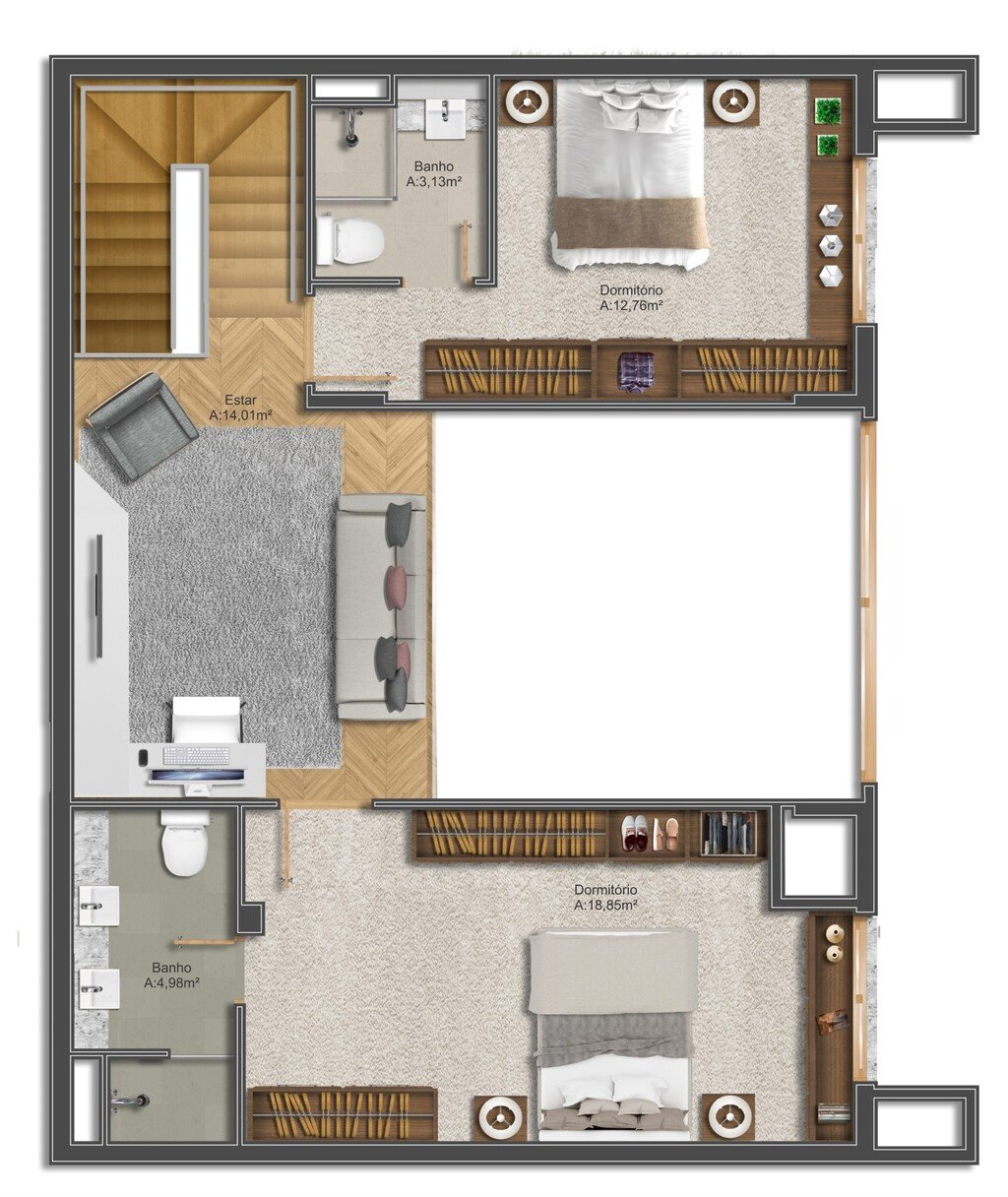 Planta 09 - 3 dorm 173m - duplex superior