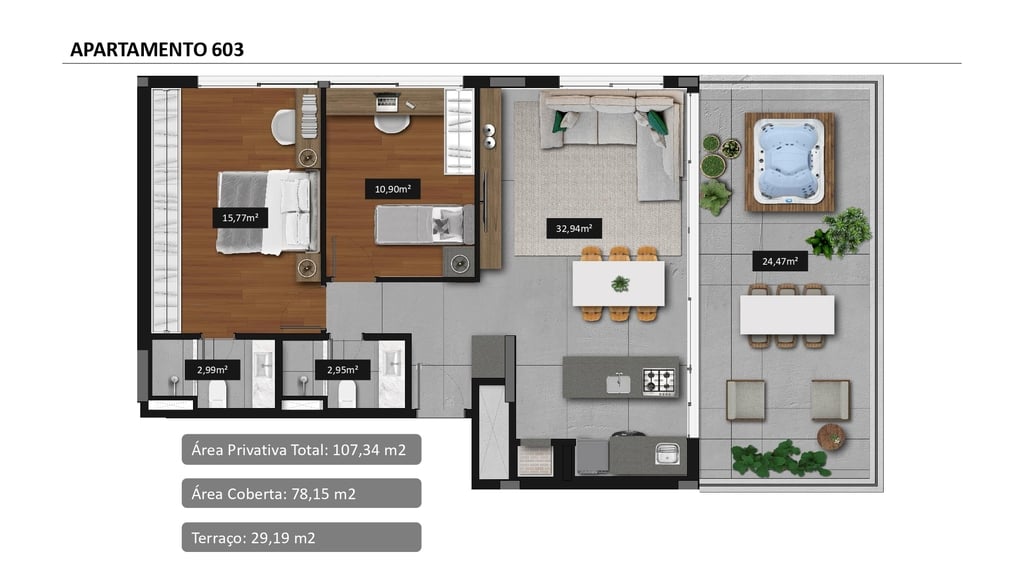 Planta 16 - 2 dorm 107 34m - garden