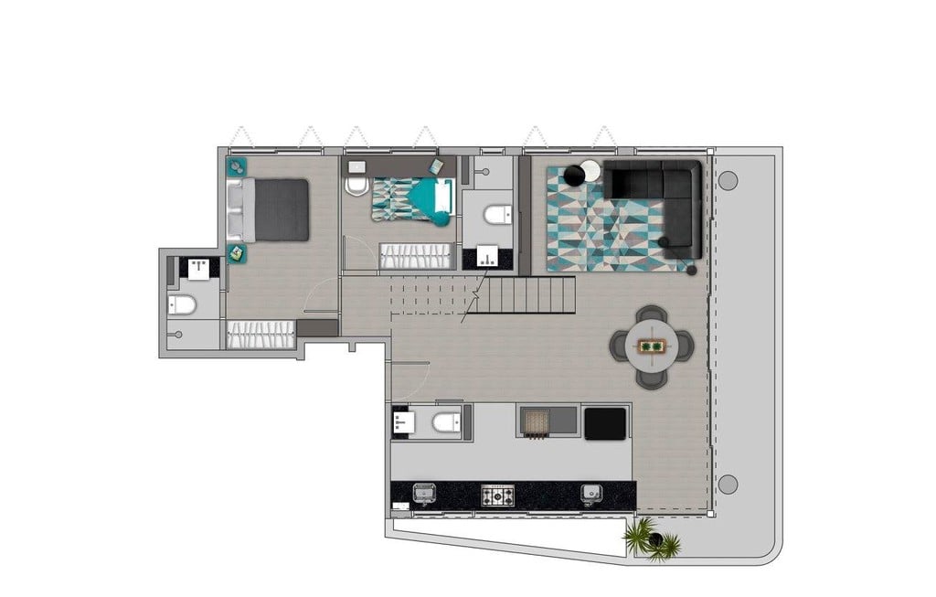 Planta 09 - 4 dorm 142m - duplex inferior