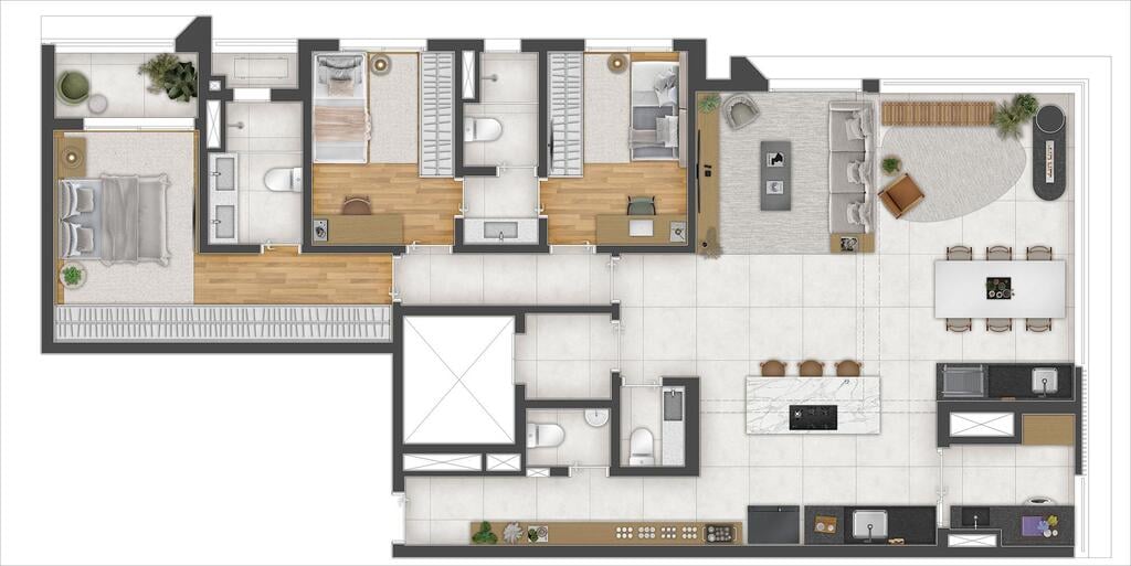 Planta 01 - 3 dorm 131m