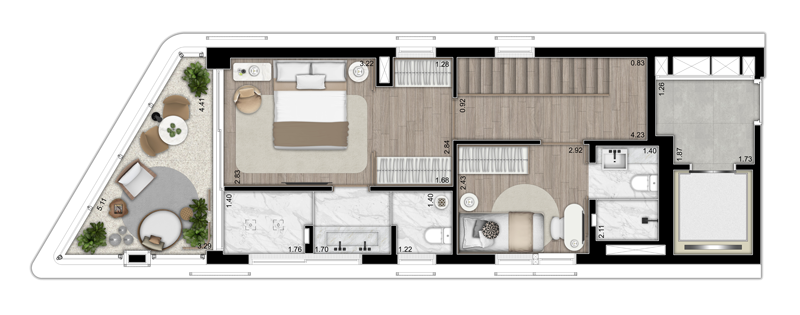 Planta 05 - 2 dorm 120m - cobertura duplex - superior