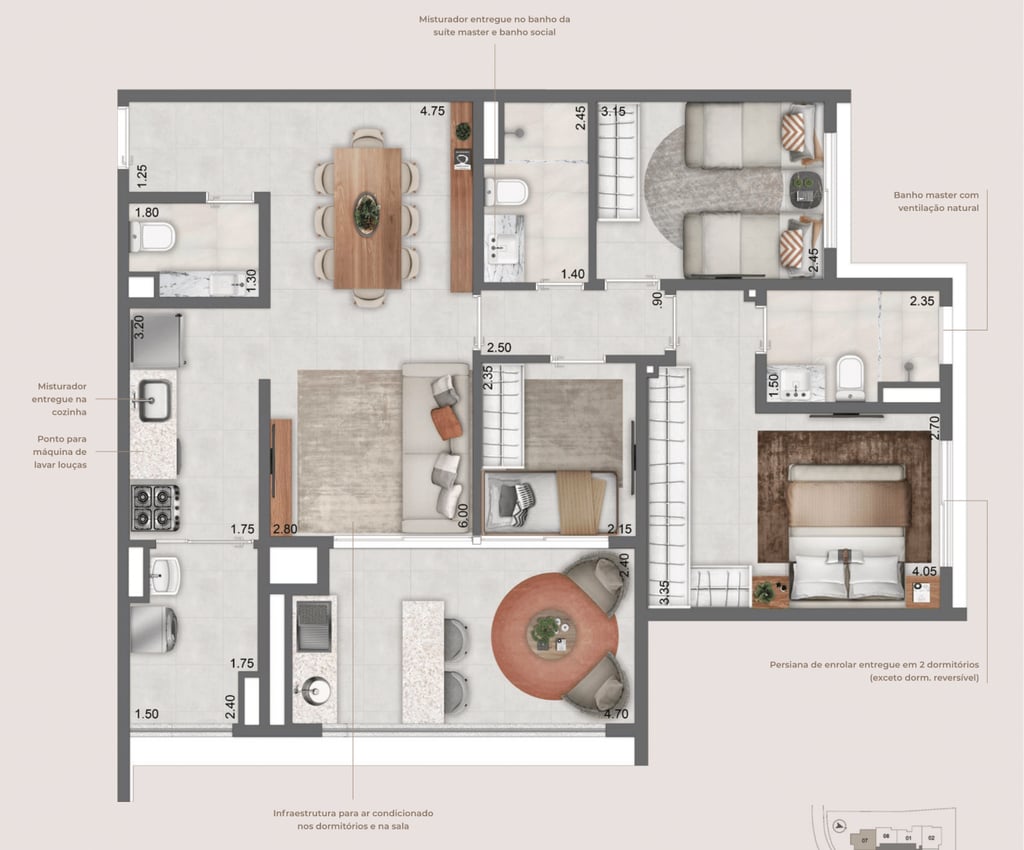 Planta 11 - 3 dorm 89,50m