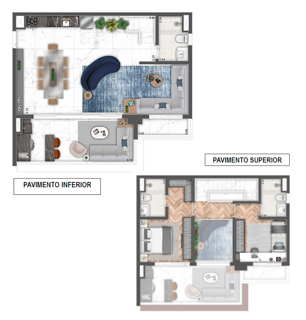 Planta 11 - 2 dorm 112,88m - duplex - opo