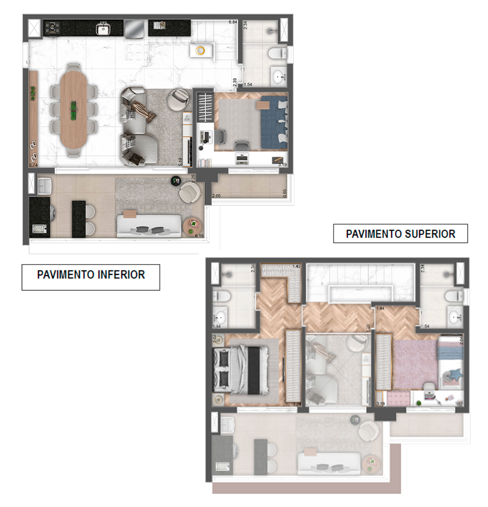 Planta 10 - 3 dorm 112,88m - duplex