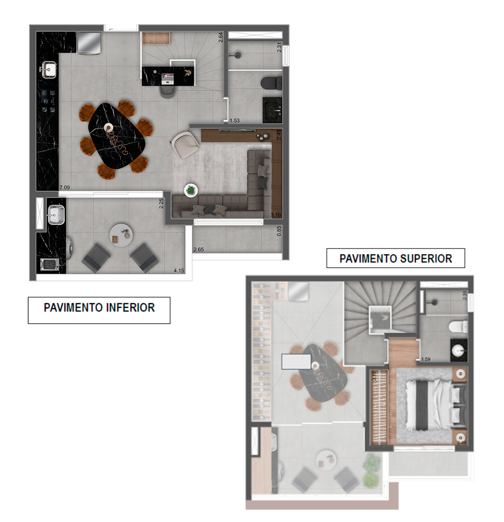 Planta 06 - 1 dorm 71,93m - duplex - opo