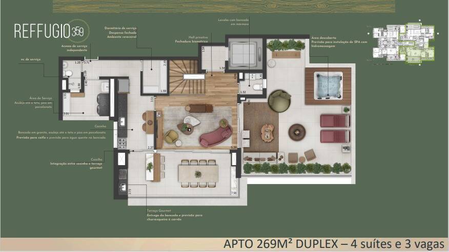 Planta 09 - 4 dorm 269m - cobertura duplex - superior