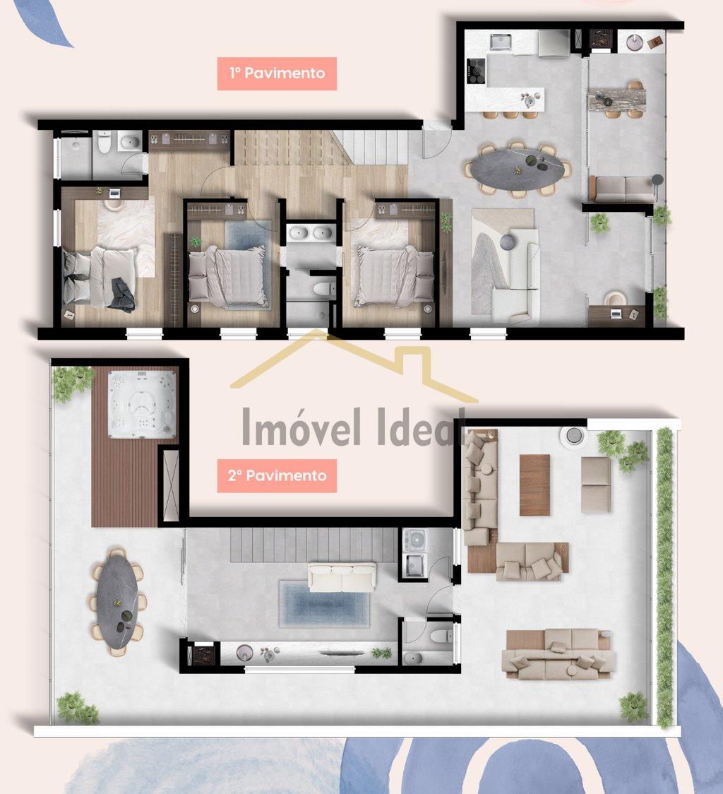 Planta 17 - 3 dorm 215m - cobertura duplex