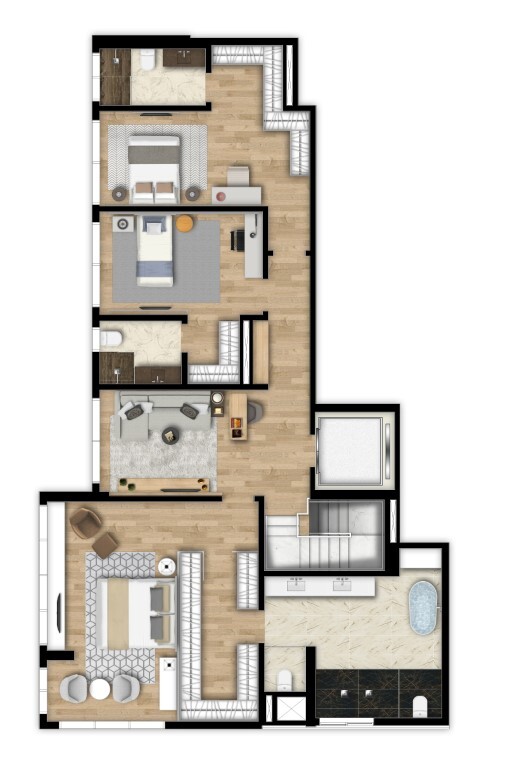 Planta 16 - 3 dorm 315m - duplex superior