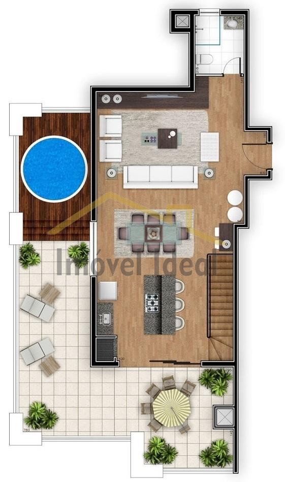 Planta 06 - 3 dorm 190 65m - cobertura duplex superior