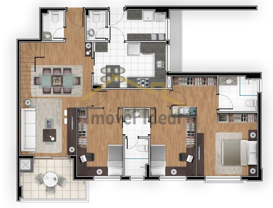 Planta 07 - 3 dorm 195 59m - cobertura duplex inferior