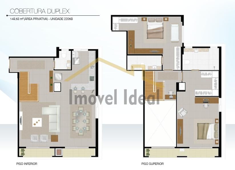 Planta 03 - 2 dorm 149 53m - cobertura duplex