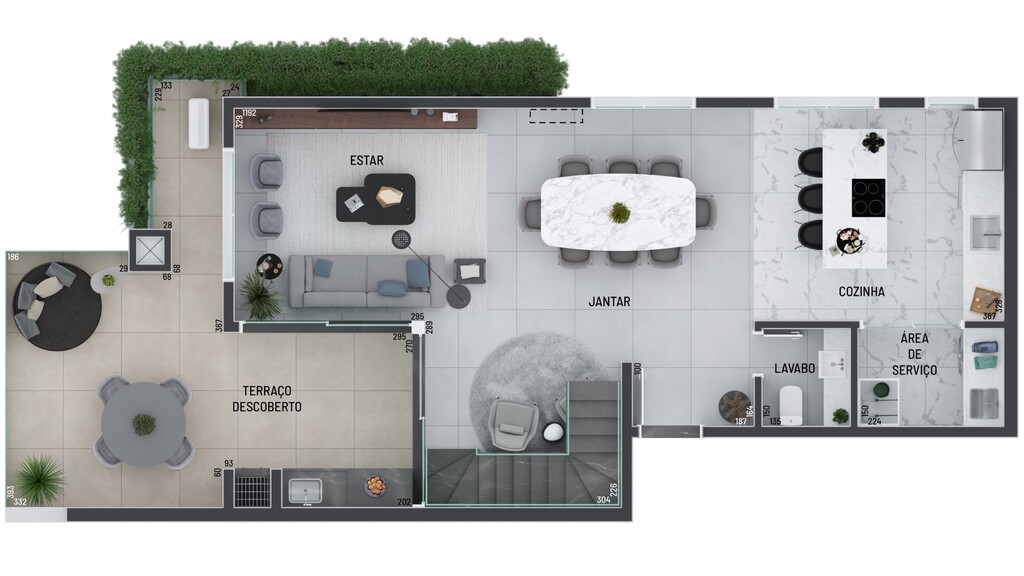 Planta 06 - 3 dorm 145m - cobertura duplex - inferior