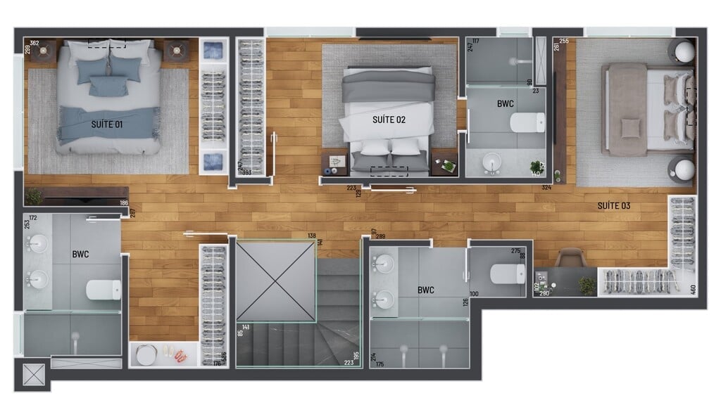 Planta 07 - 3 dorm 145m - cobertura duplex - superior