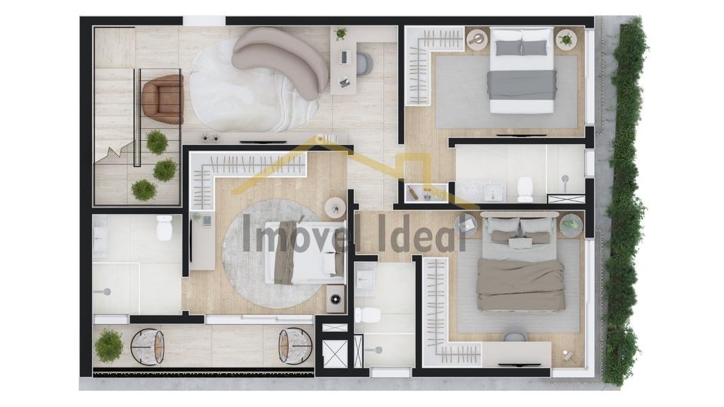 Planta 17 - 3 dorm 239m - cobertura duplex - inferior