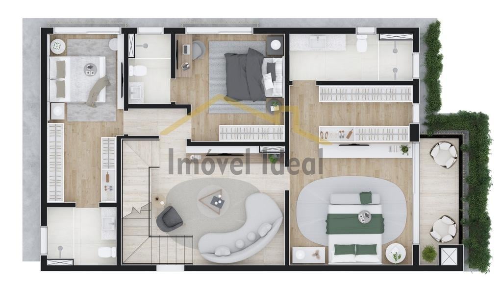 Planta 25 - 3 dorm 284m - cobertura duplex - inferior