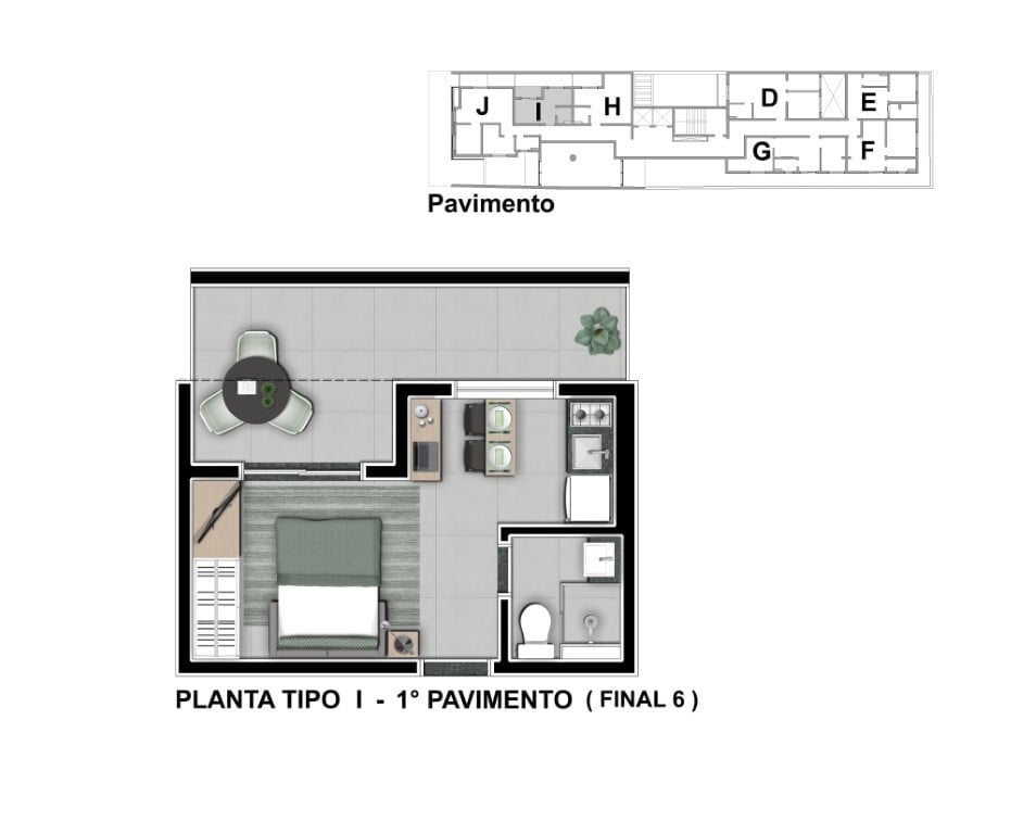 Planta 09 - tipo i - 30m - final 06 - 1 pavimento - studios