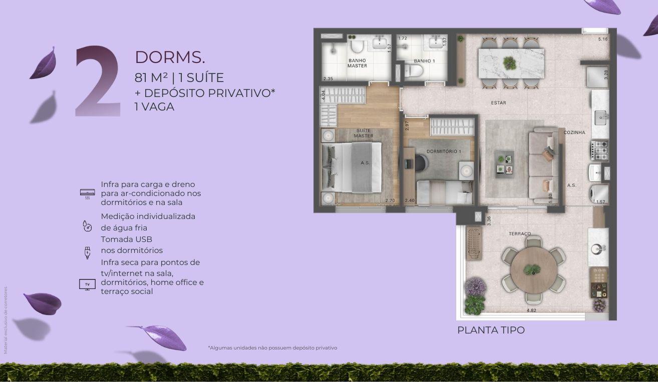 Planta de 81m 2 Dorms